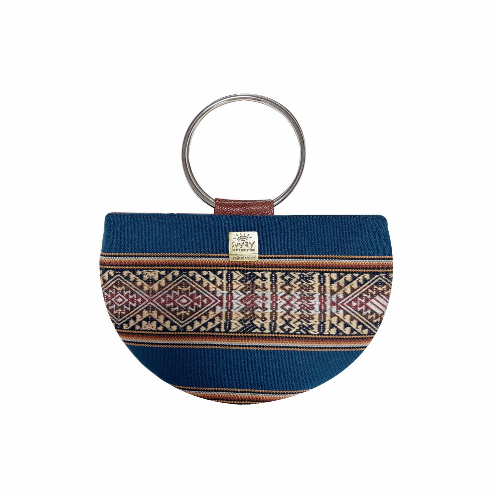 Bolso de mano Steel Bag Azul — artesanal, hecho a mano en Perú — Suyay Bags